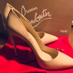 NIB Christian Louboutin So Kate Nude Patent 37